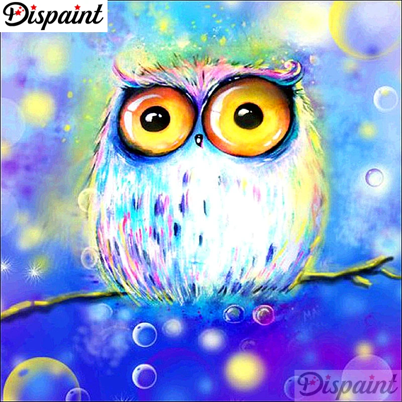 

Dispaint Full Square/Round Drill 5D DIY Diamond Painting "Cartoon colored owl" Embroidery Cross Stitch 3D Home Decor Gift A10581