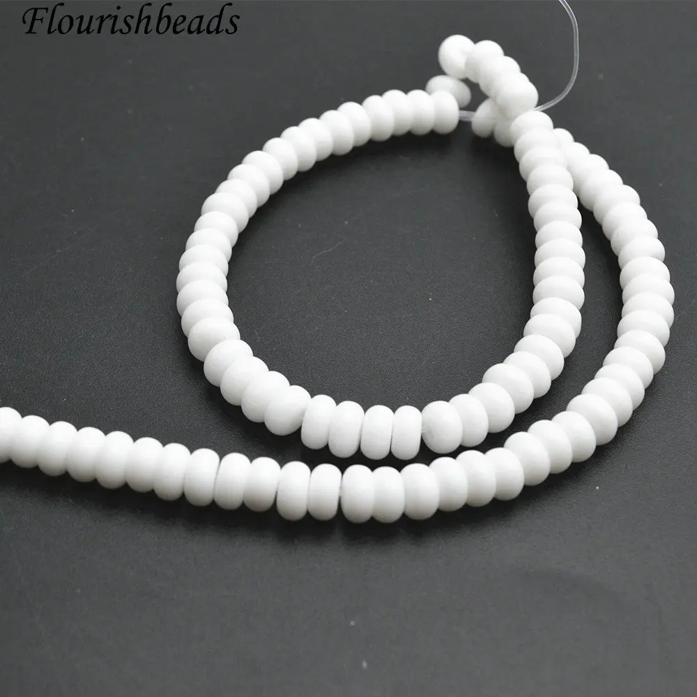 

4x6mm or 5x8mm Natural White Porcelain Stone Rondelle Loose Spacer Beads Fit Fashion Necklace Bracelet Making
