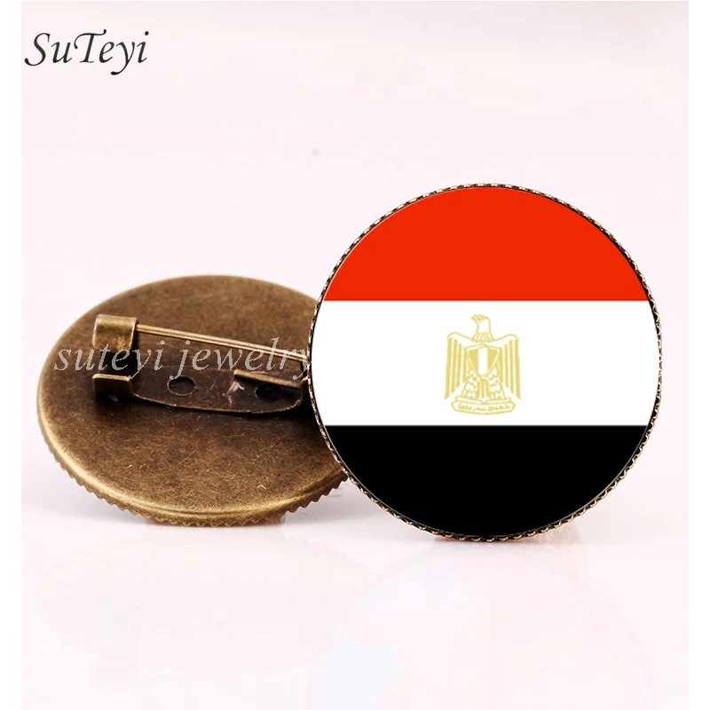 bronze SUTEYI, Винтажная брошь в виде значка, Ангола/Бенин/Ботсвана, флаг, стеклянный купол, броши, булавки, ювелирные изделия - Окраска металла: bronze