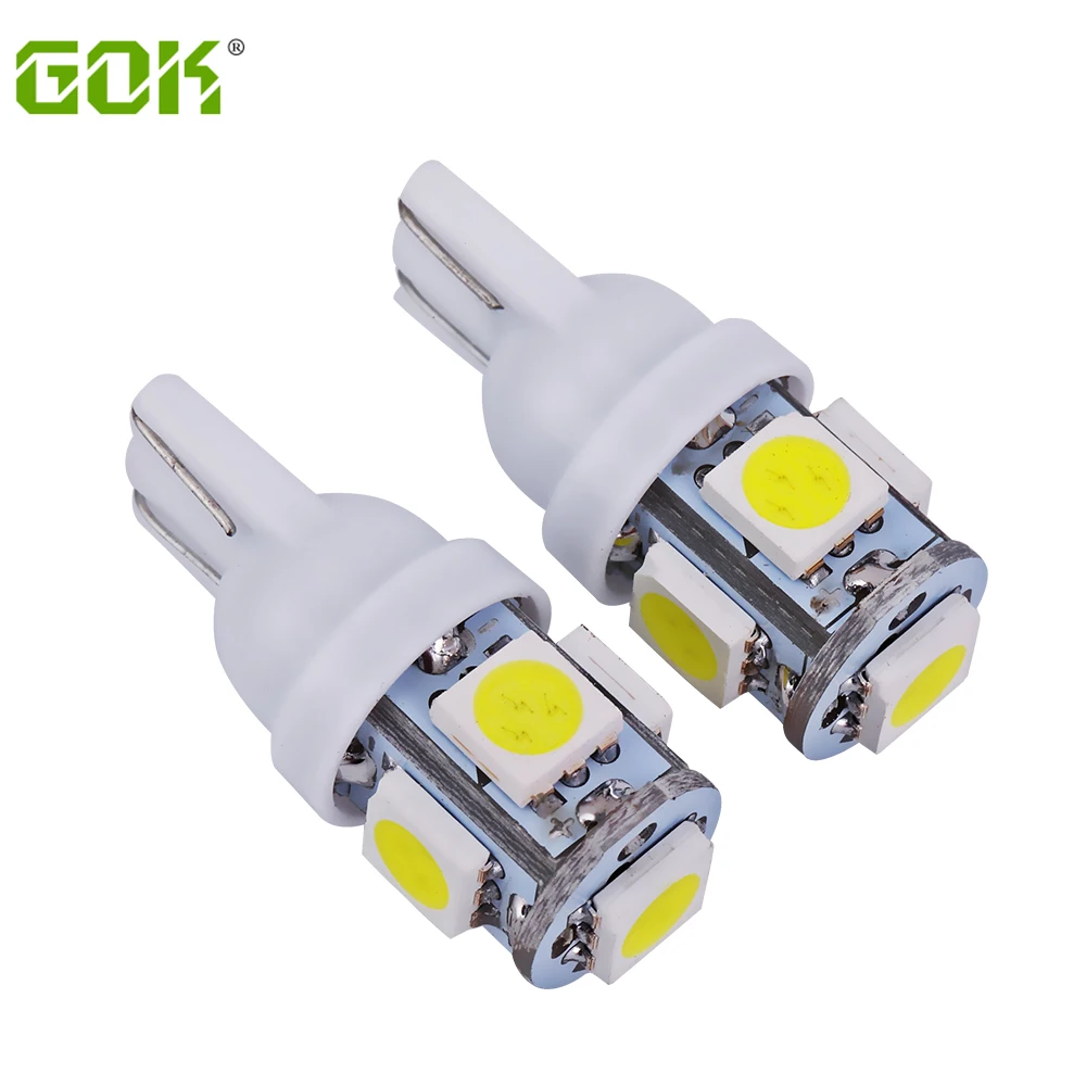 500 шт./лот T10 5SMD 5050 Светодиодная лампа Белый свет 5 светодиодов автомобильное