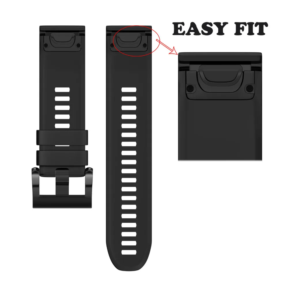Fistar 22 мм 26 Силиконовые Quick Release ремешок для наручных часов на запястье gps Garmin Fenix 5x 5