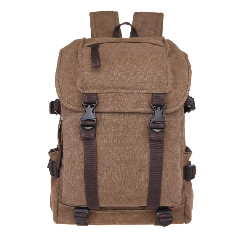 Brown New Classic Men Canvas Travel Laptop Rucksack Shoulder BagsTeenage Boys Backpacks Large School Vintage Students Packet XA270WC - Цвет: Brown