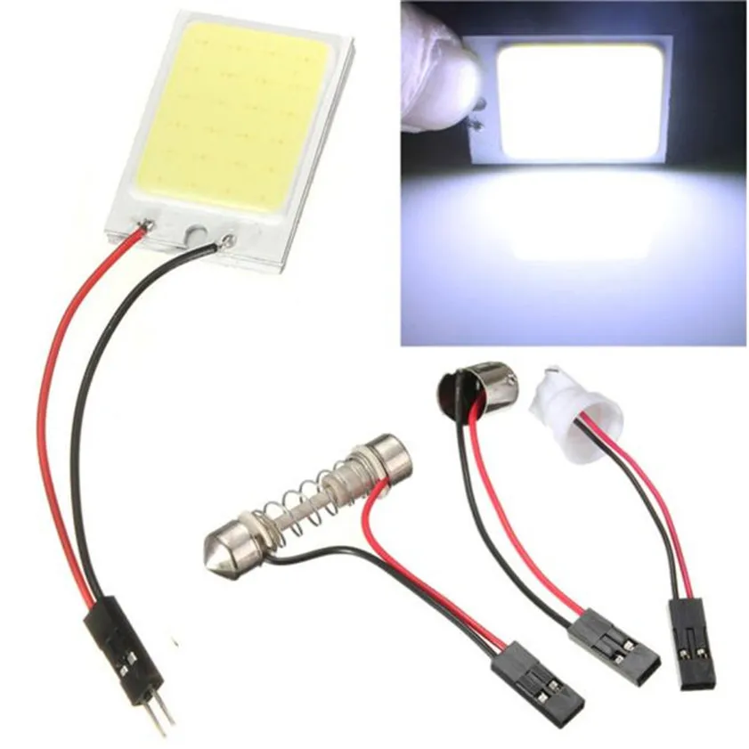 Высокое качество 8W COB 24 Chip LED интерьер автомобиля Свет T10 12V Панель источник