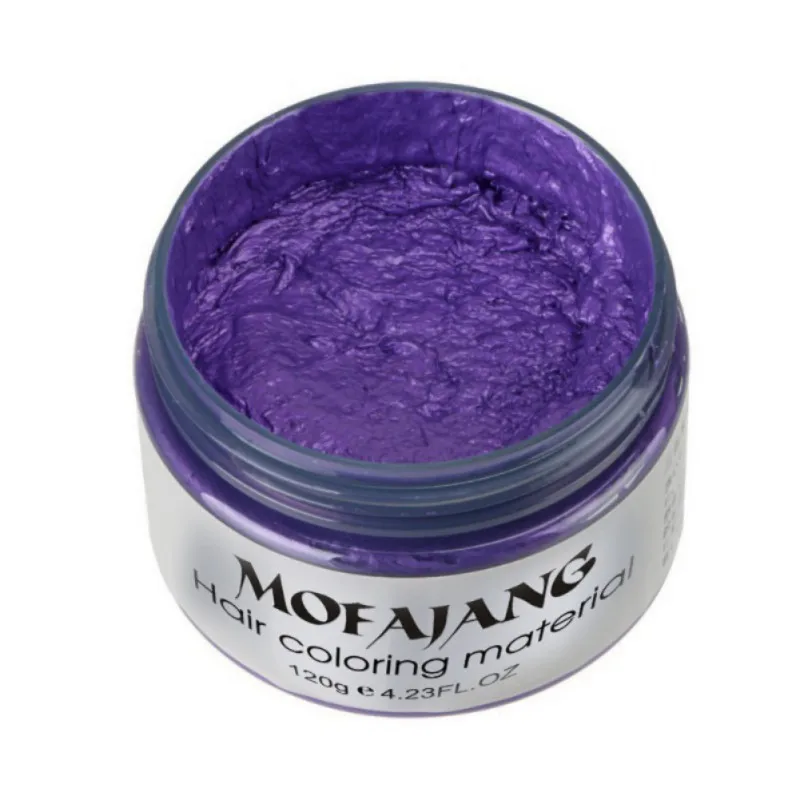 purple Mofajang, 7 цветов, одноразовые, для мужчин, для окрашивания волос, Восковая краска, одноразовая, Формовочная паста, Щепка, краска для волос, крем-воск для волос, гель для волос - Цвет: purple