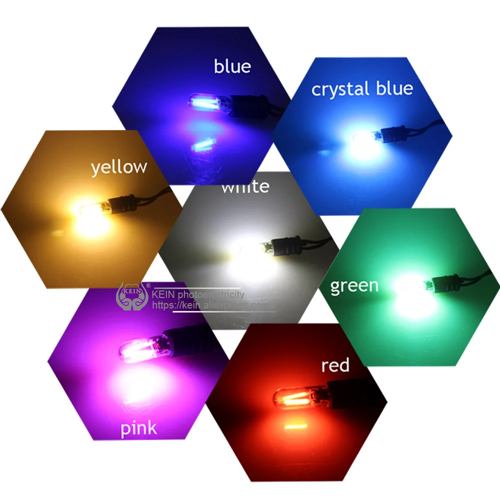 KEIN 10 шт. W5W Светодиодная лампа t10 led 194 168 бесполярности Стекло Авто T10 клиновидные