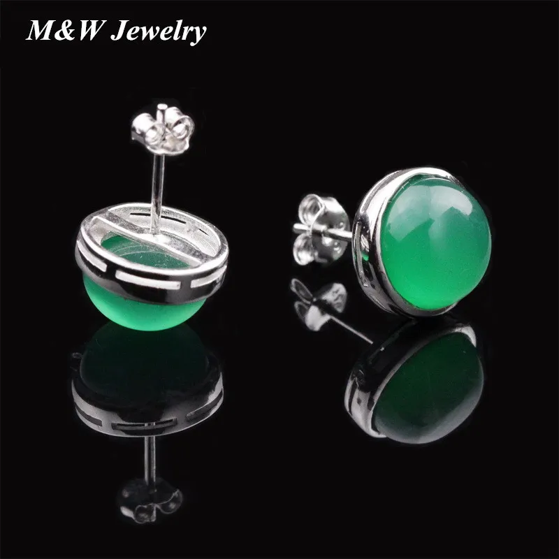 M & W 2017 новое поступление модные природные опал камень 925 серебро дамы серьги