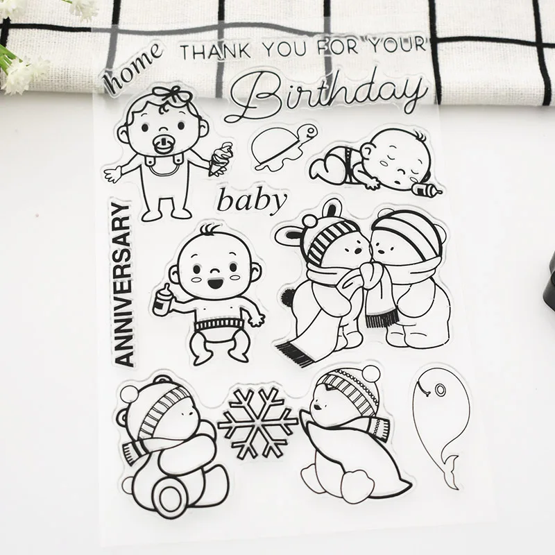 Мультфильм Кролик Лягушка прозрачные штампы для скрапбукинга Stempel штампы животных и штампы украшение дома детский подарок 636