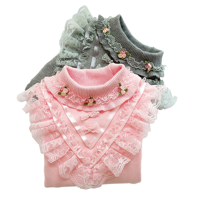 

Girls T shirt Top Autumn Winter 2017 New Hight Quality Girls Basic Shirt Long Sleeve Cotton Kids T Shirt Girls 3-11Y DQ591