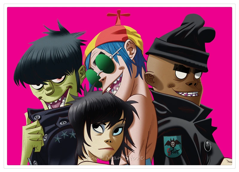 Постер Gorillaz с прозрачным изображением настенные наклейки для украшения дома