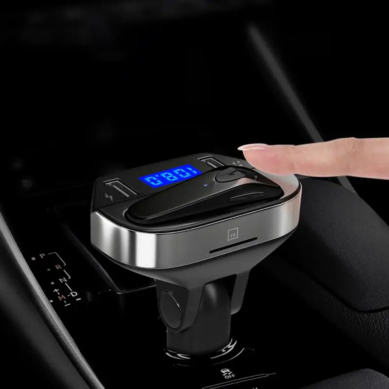 JINSERTA Bluetooth fm-передатчик наушники-вкладыши Автомобильный mp3 плеер fm-модулятор Handsfree Dual USB 3.1A быстрое зарядное устройство для iPhone X