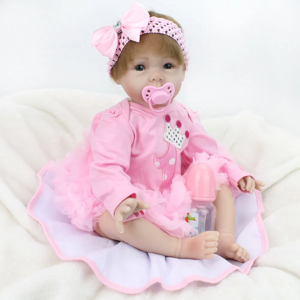Silicone Reborn Doll Baby Princess Babies Vinyl Girl Gift 55cm 22 inch christmas Decoration Fashion Kids Red cute doll baby | Игрушки и