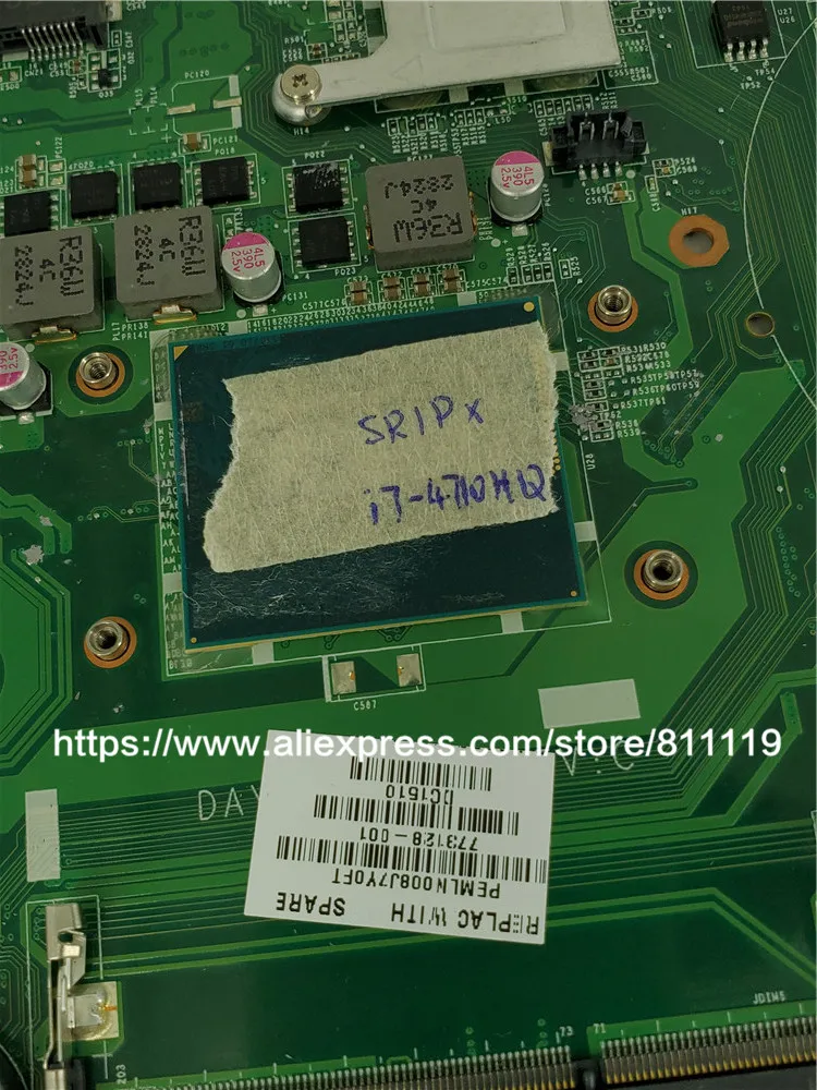 YOURUI DAY33AMB6C0 For HP ENVY 17-K 17T-K laptop mainboard with i7-4710HQ CPU 773128-501 motherboard 100% Tested | Компьютеры и офис