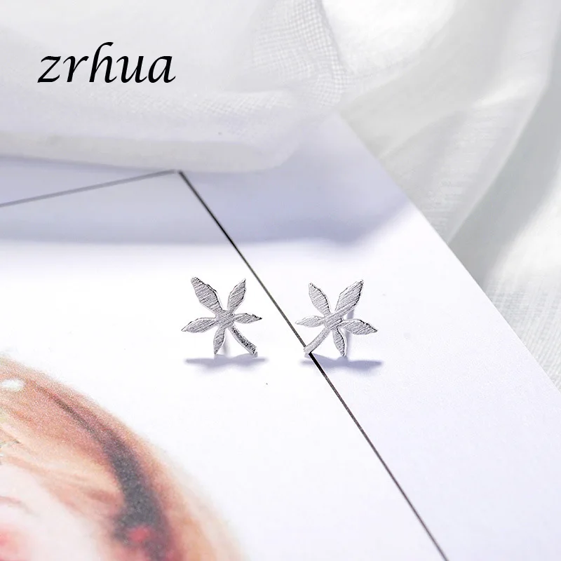 ZRHUA/, клевые серьги из стерлингового серебра 925 пробы для девочек, милые животные, цветок, сверкающие aretes, рождественские подарки для женщин, влюбленных