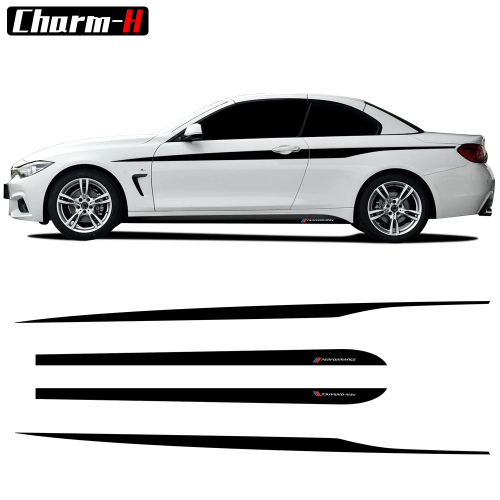 4 шт./компл. для M Performance наклейка на боковую юбку BMW серии F32 Coupe графические