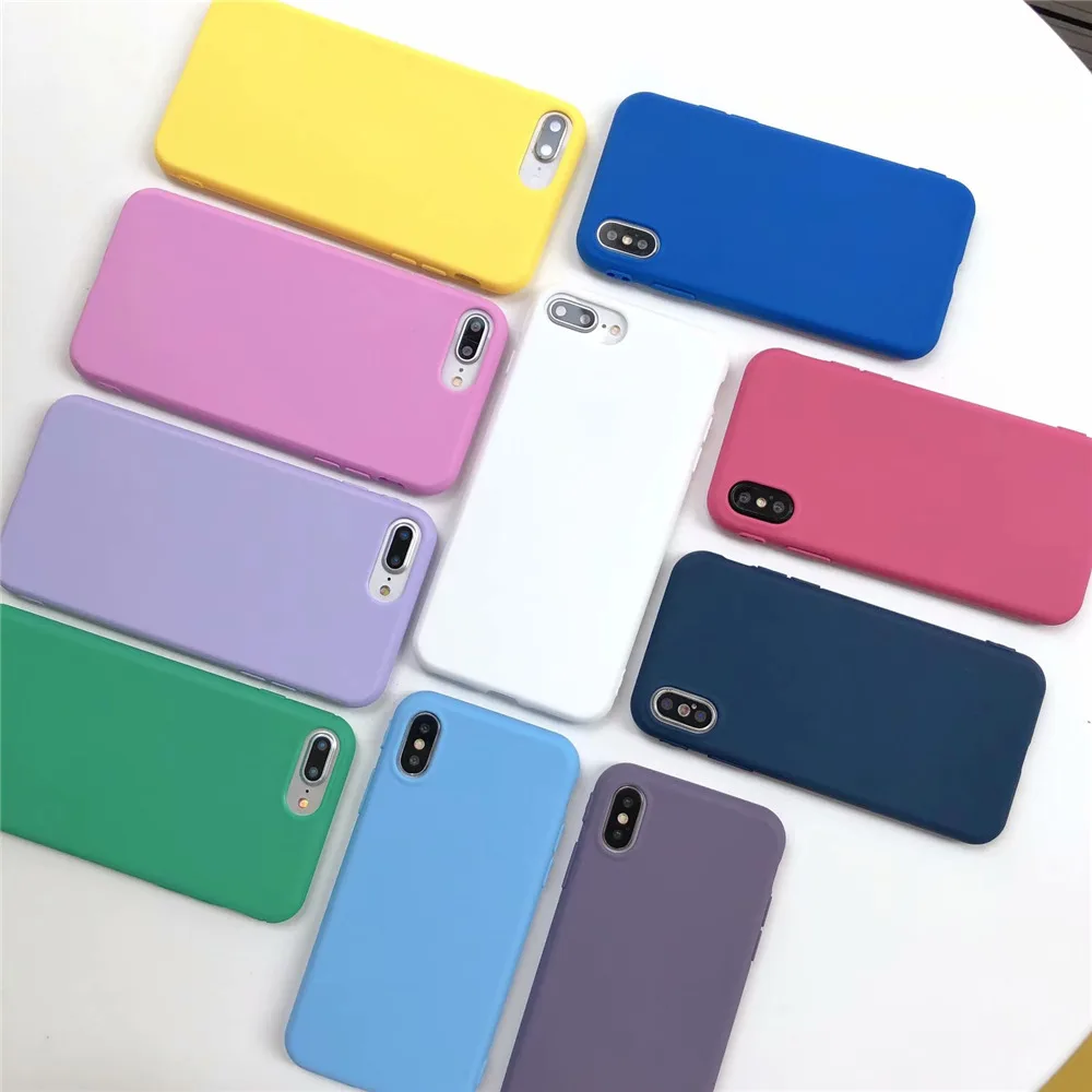 Soft Silicone Phone Cases For iPhone 11pro XS MAX Case Rainbow Color TPU Casing iphone 7 8 6 6s SE Plus Matte Covers |