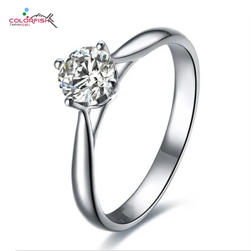 Женское Обручальное Кольцо COLORFISH классическое кольцо из стерлингового серебра 925