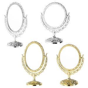 Новинка, 1 комплект, 2-стороннее зеркало для макияжа, настольная Косметическая подставка, пластиковое зеркало для туалетного столика, зеркала, инструменты, маленькое зеркало для макияжа