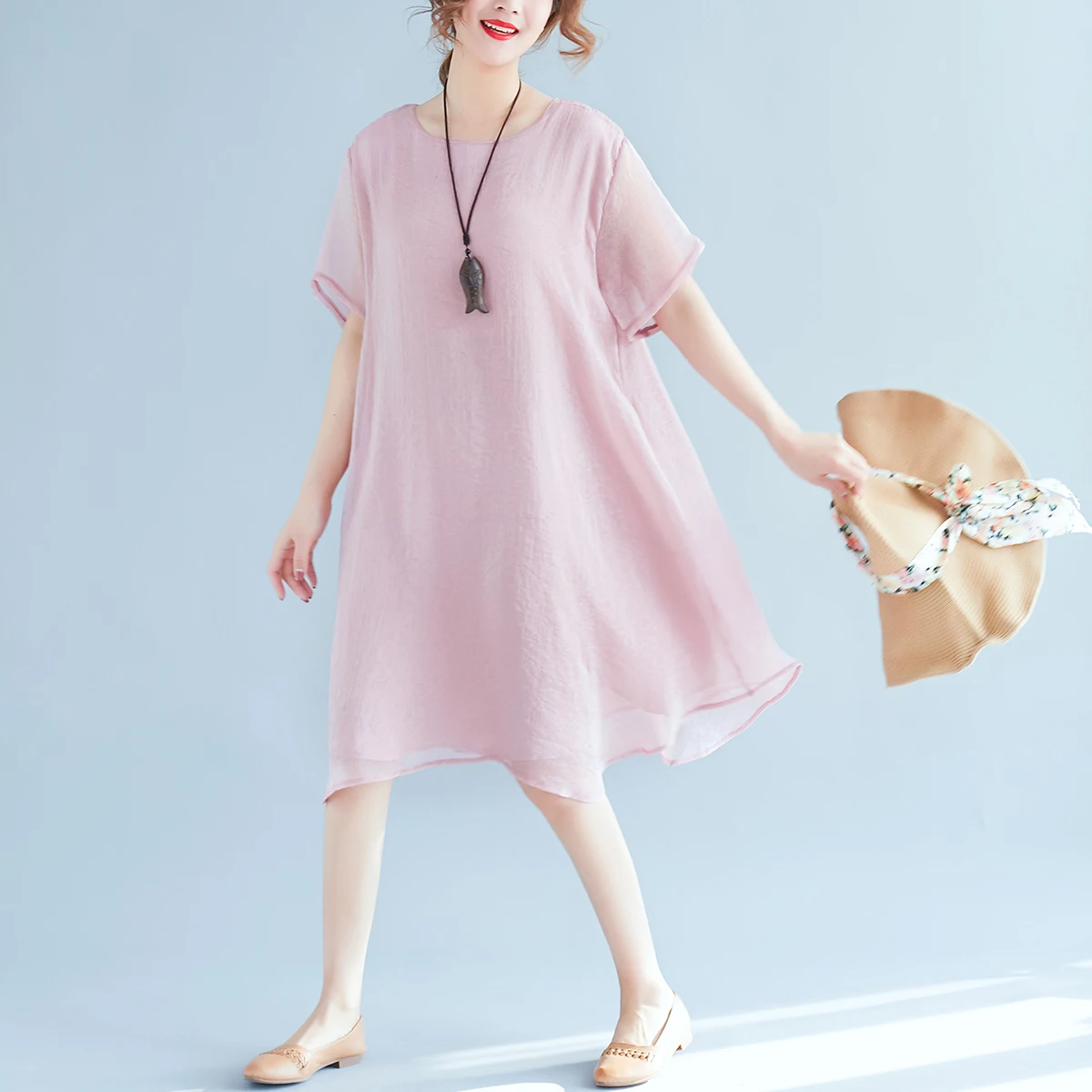 Корейский стиль плюс Размеры платье для беременных 2018 Новая мода короткий рукав