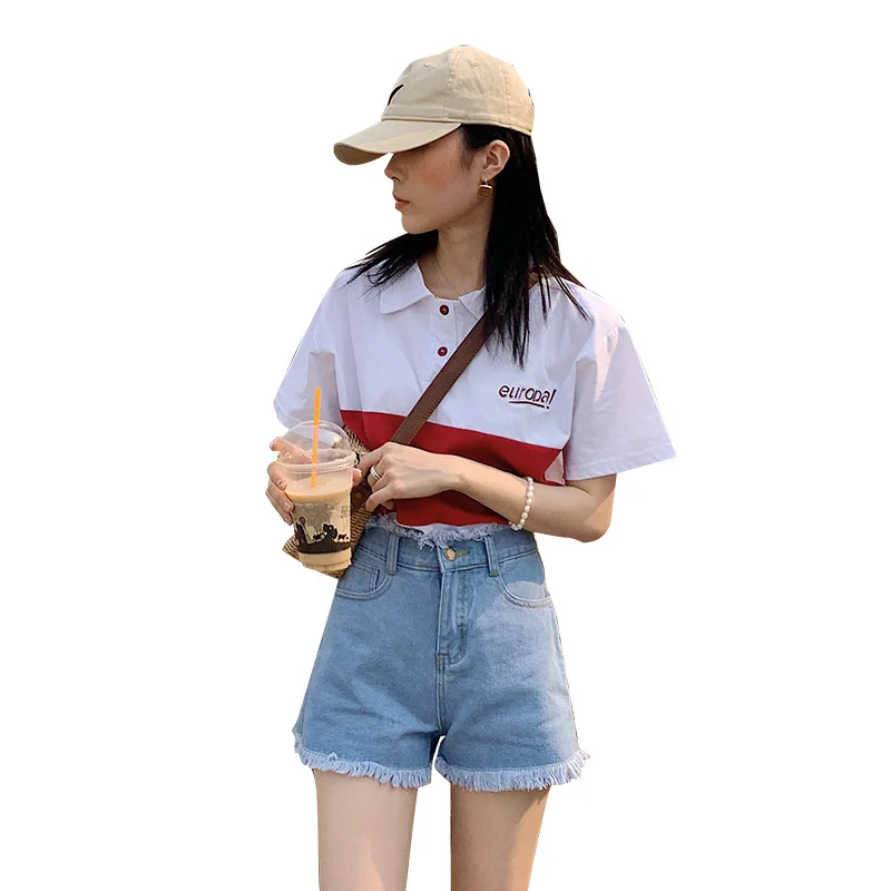 wide legged loose hot jean cotton shorts reflective rainbow women clothes 2019 velvet black rave mini fem me plus size sexy | Женская
