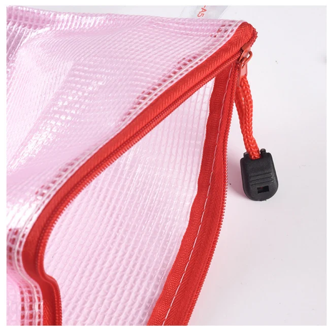 

100PCS For Office & School Supplies Waterproof Gridding Zipper Bag Document Pen Filing Products Pocket Folder Business Invoice