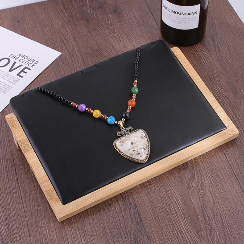 Necklace Chain Jewelry Display Stand Wedding Party Gift Pendant Holder with Microfiber Exhibitor Shop Counter | Украшения и