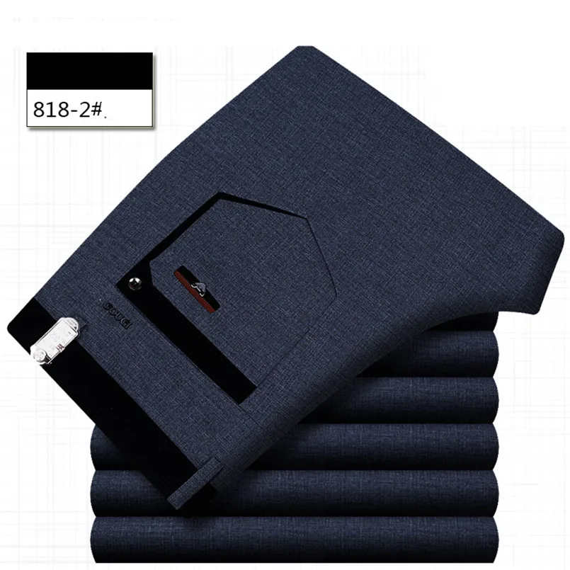 SP8182 Gray ICPANS, мужские брюки, для офиса, формальный, деловой, умный костюм, брюки, мужские, Полиэстер, Хлопок, классические, для свадьбы, брюки, мужские, черные, синие - Цвет: SP8182 Gray