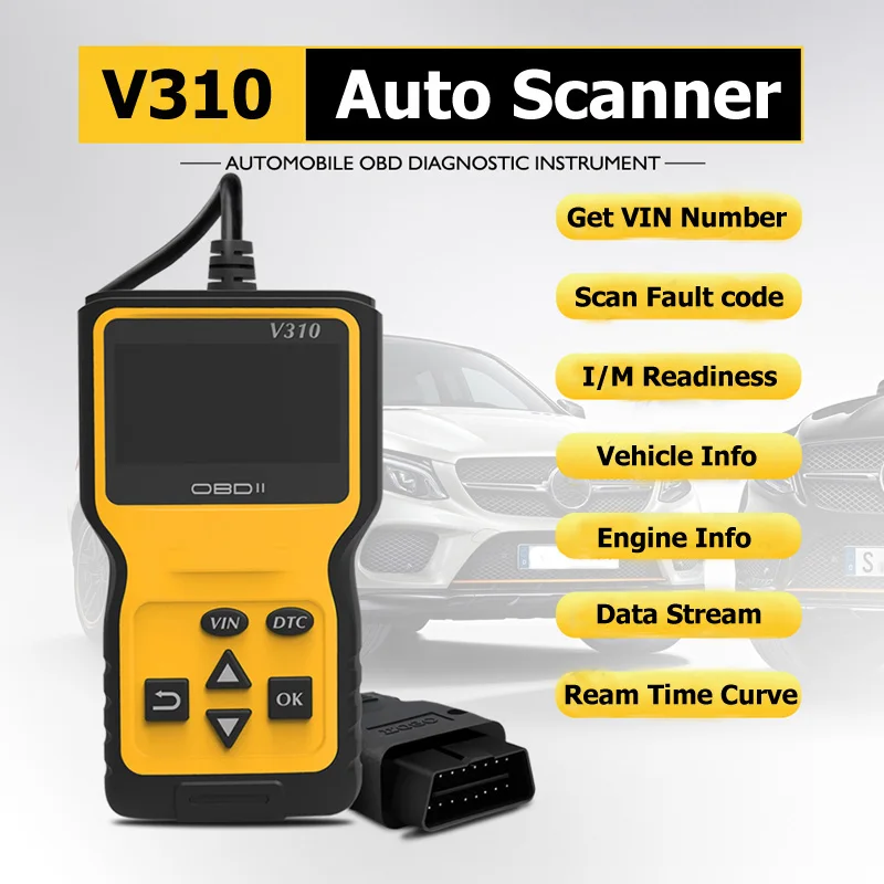 Автомобильный диагностический сканер Aganippe V310 OBD2 считыватель кодов EOBD для