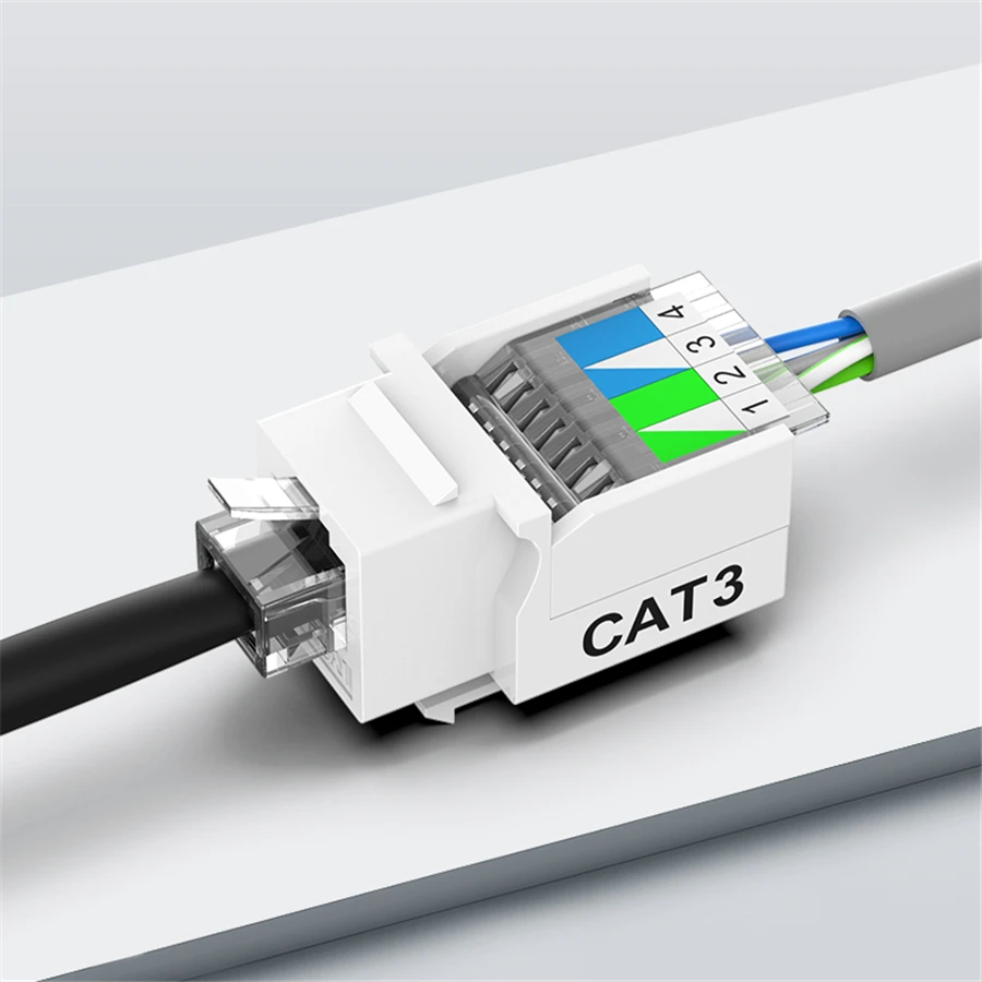 AMPCOM бесинструментальный телефонный модуль RJ11 CAT3 голосовой модуль позолоченный адаптер Keystone Jack C26
