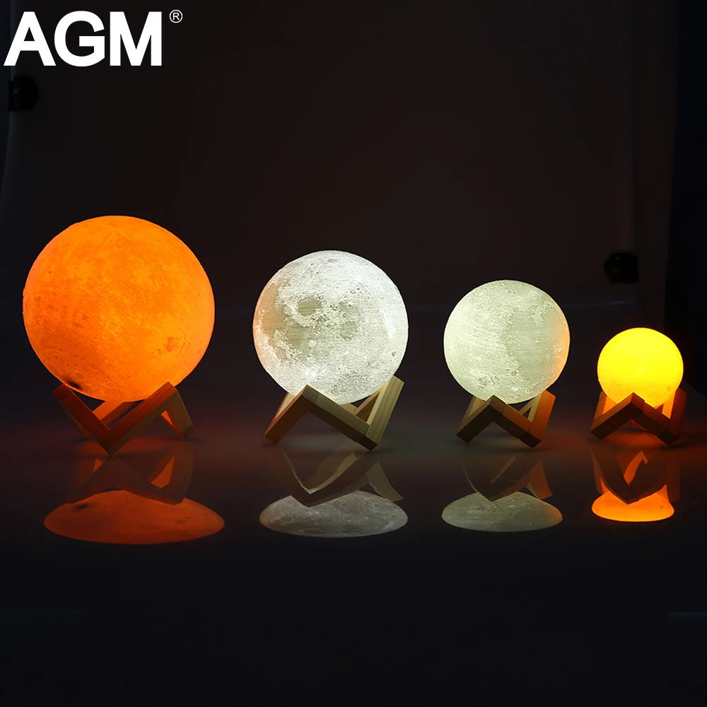 AGM свет в ночь Луна лампы 3D принт лунный свет Luna touch 2 цвета Сменные сенсорный Сенсор ночник для подарок для ребенка Домашний Декор