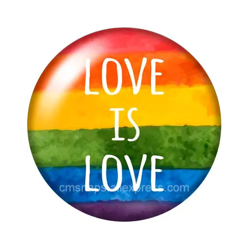 Модный Радужный Флаг ЛГБТ 10 шт. Смешанные Круглые Стеклянные Кабошоны 12 мм/18 мм/20