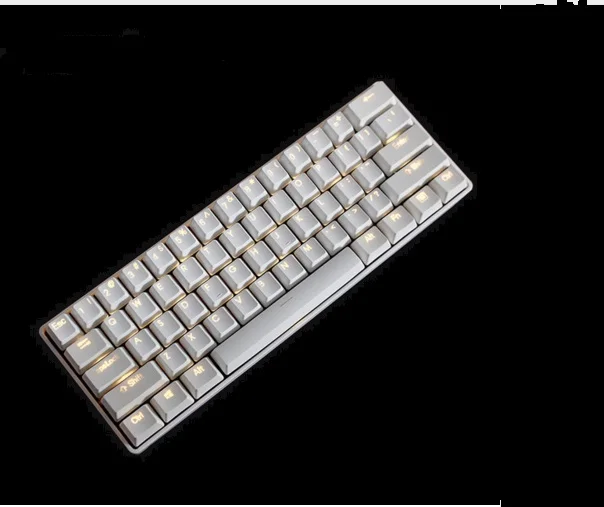white Брелки с подсветкой gh60 poker Bface на заказ механическая клавиатура oem профиль брелки Doubleshot PBT Прозрачный блестящий - Цвет: white