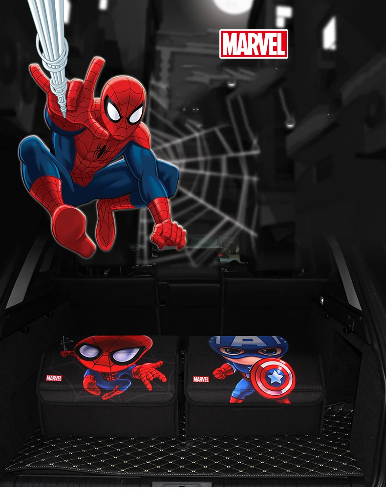 Мультфильм Автомобильный багажник Органайзер коробка Мстители Marvel стиль сумка для хранения авто сумка для инструментов складной большой грузовой ящик для хранения