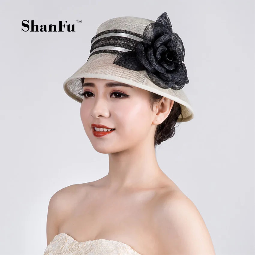 Женская Вуалетка ShanFu сезон гонок шляпы Sinamay Свадебные для коктейвечерние цвета