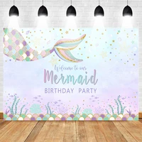 mocsicka little mermaid photography backdrops photophone celebration birthday party background for photo studio underwater