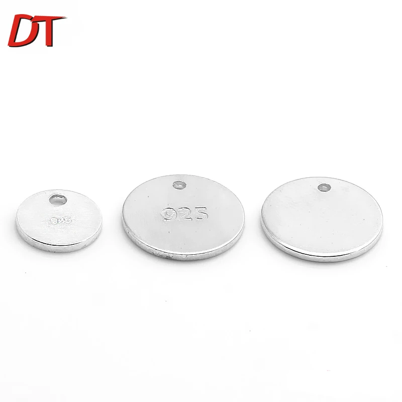 Серебряный круглый тегов анти аллергия diy поиск для браслет ожерелье шнура конец