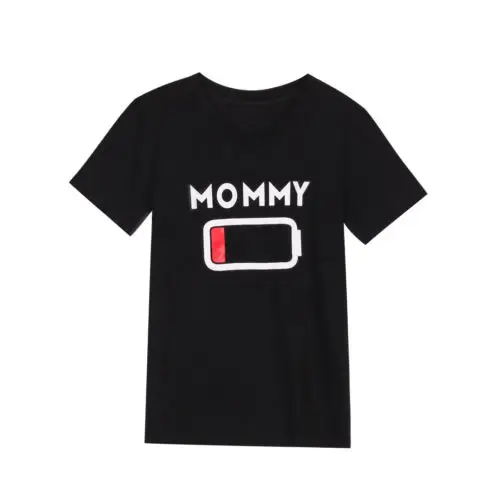 PUDCOCO Matching Set Cotton Mommy Son Me Baby 0-4T Kids Clothes Boys Battery T-shirt Tops Outfits | Мать и ребенок