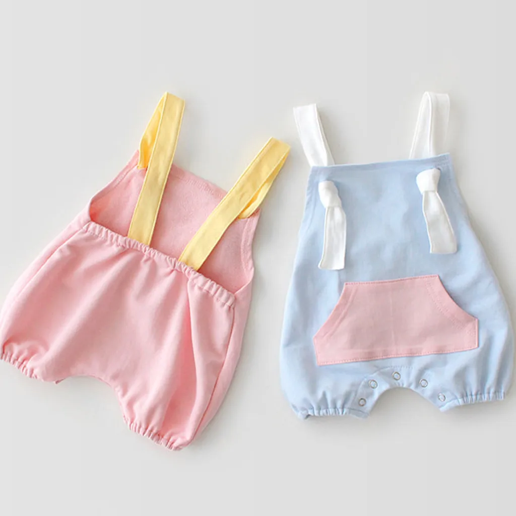 Комбинезон с короткими рукавами комбинезон летняя одежда для новорожденных От 6