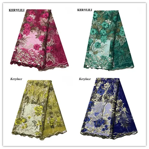 5 ярдов африканская желтая вышивка швейцарская вуаль кружева французские шнурки