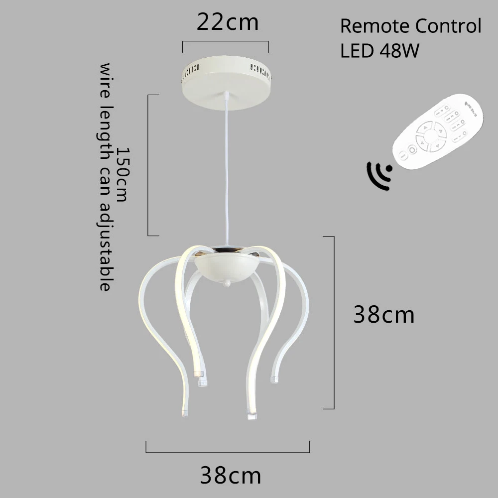 Современная люстра блеск led висит Освещение Дистанционное управление приглушить