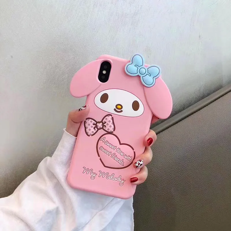 Мягкий силиконовый чехол для iphone 6 6s 7 8 plus X XS MAX XR с милым мультяшным 3D розовым