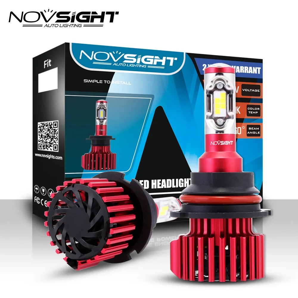 NOVSIGHT 9007 HB5 Hi/Low Beam Автомобильный светодиодный светильник s противотуманный лампы 60