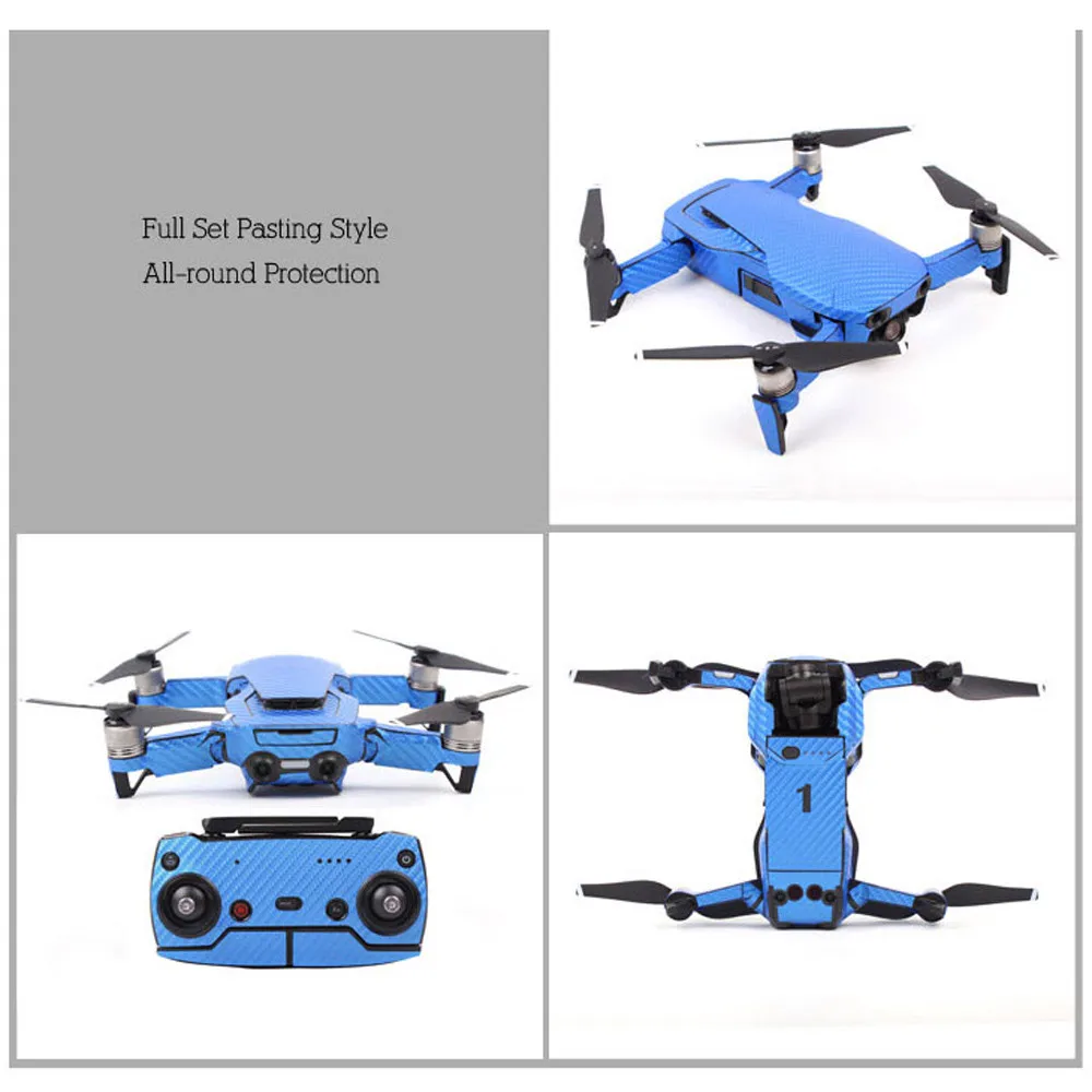 Водонепроницаемый ПВХ углеродное волокно Графический стикер для DJI MAVIC AIR Drone тело кожи камера для квадрокоптера, дрона наклейки аксессуары QIY31