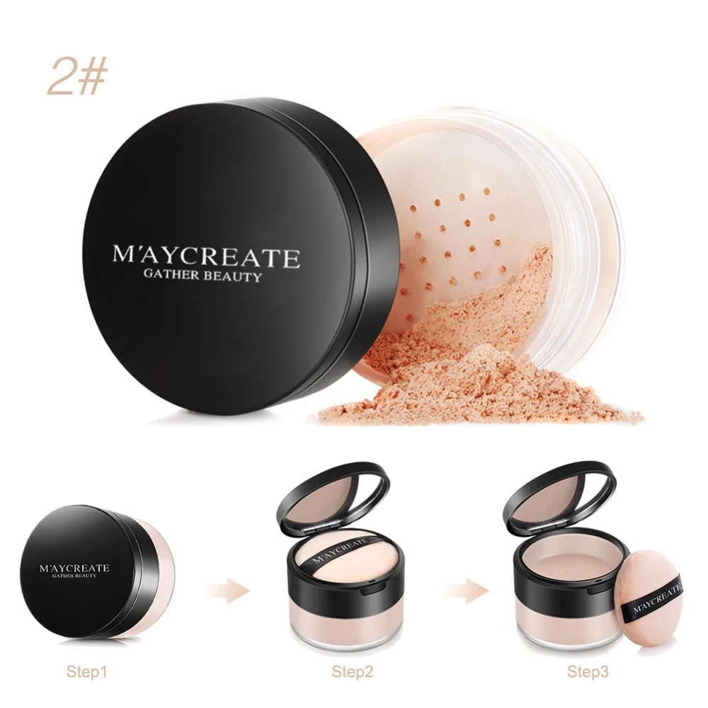 MayCreate 3 цвета пудра для макияжа контроль жирности долговечный Набор рассыпчатой