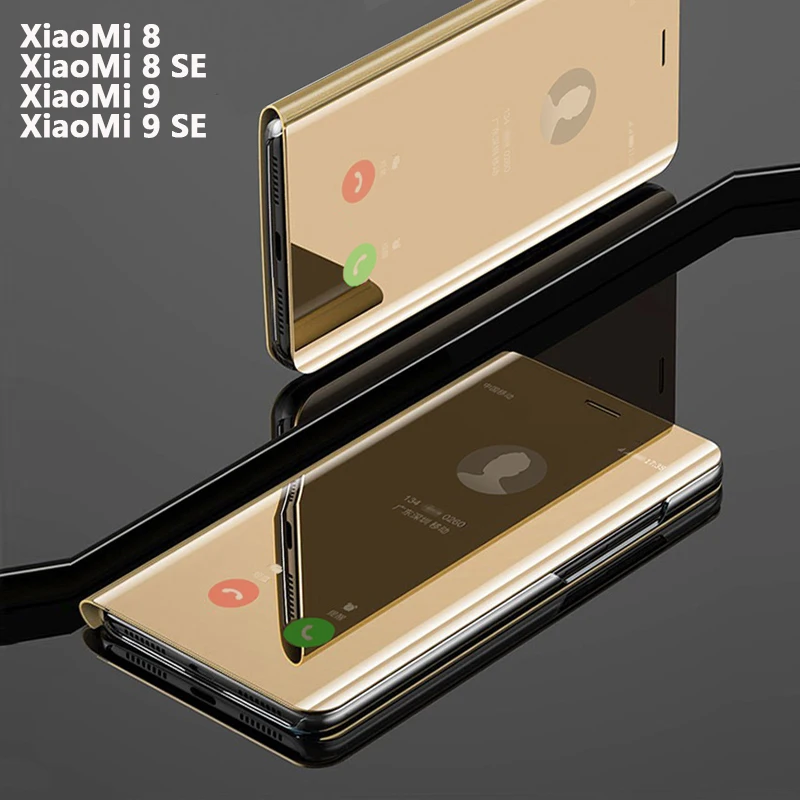 Флип-чехол для смартфона с зеркальным покрытием чехол XiaoMi 8 9 Se Mi 8Se 9Se кожаные