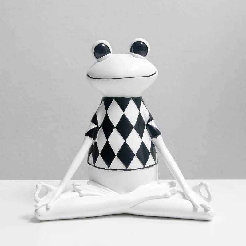

Modern Home Decor Figurine Wedding Table Decoration Accessories Statue Ornament Frog Resin Miniature Living Room Desk Sculpture