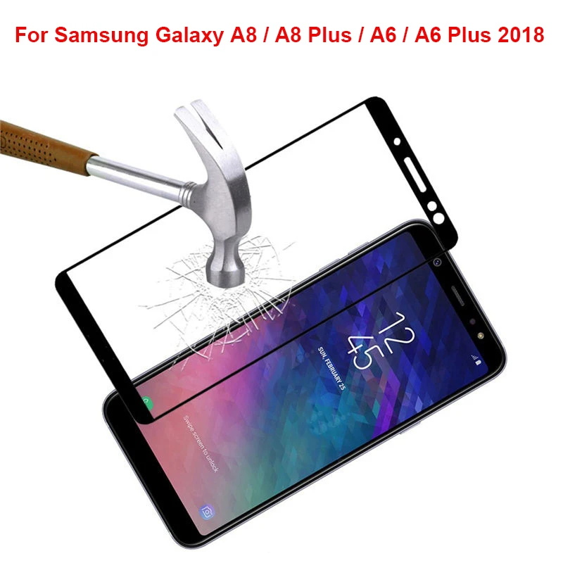 

Полное покрытие для Samsung Galaxy A6 2018 A600 SM-A600F A6Plus защитная пленка из закаленного стекла на A8 2018 A530 A8 Plus A8 + 2018 A730F