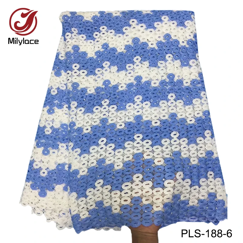 Unique design African water soluble fabric with rhinestone nice embroideryguipure lace PLS-188 | Дом и сад