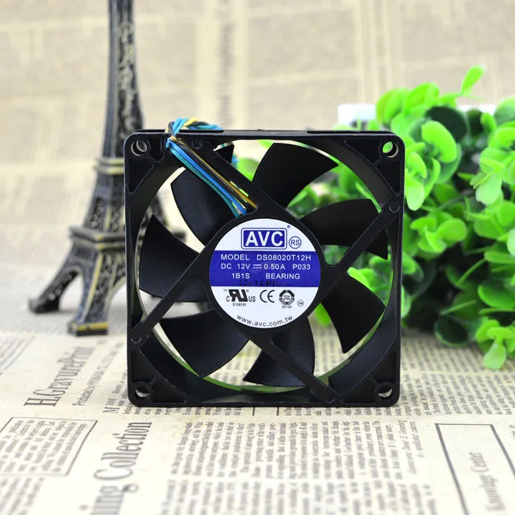 Новый оригинальный 8020 8 см DS08020T12H 0.50A 4 проводной ШИМ контроль температуры|Кулеры и