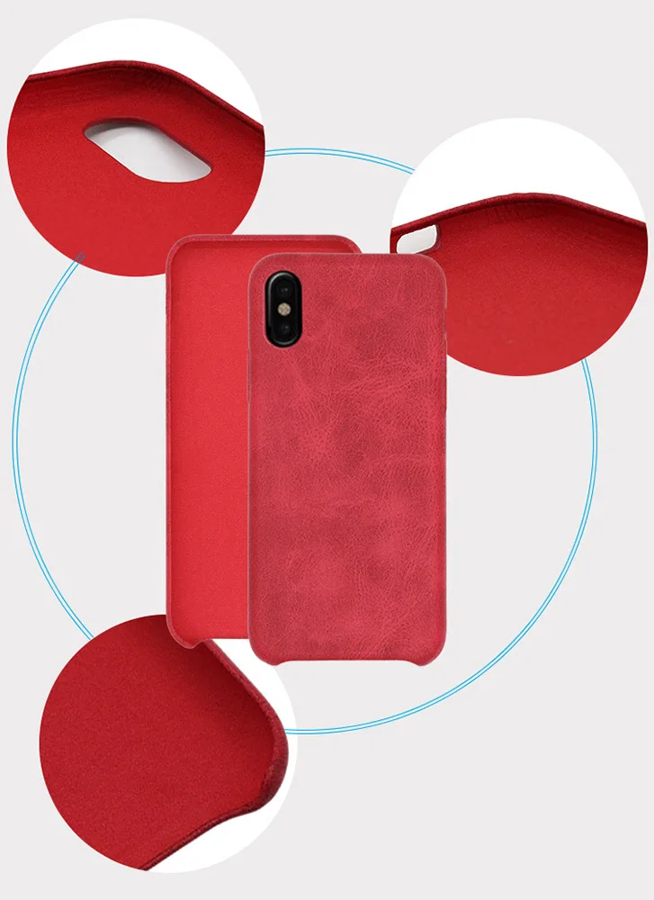 Для iPhone 7 чехол Роскошный винтажный ультра тонкий искусственная кожа Crazy Horse для X