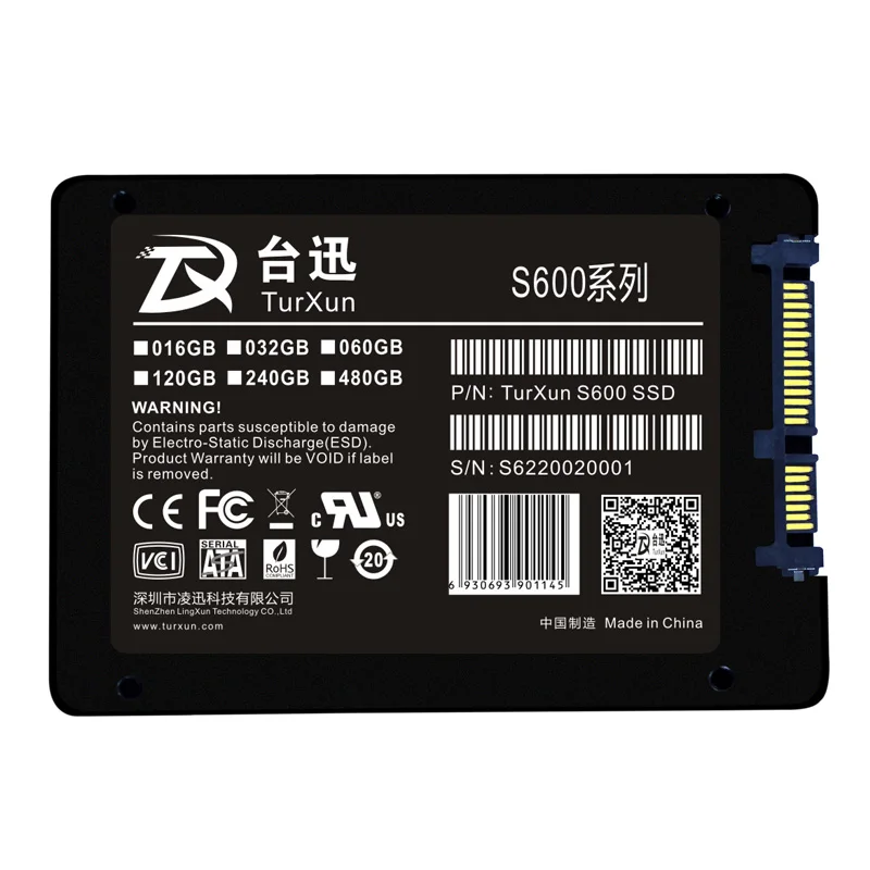 Turxun 7 мм Тонкий 2.5 HD SSD SATA 3 III 6 ГБ/сек. и 2 60 ГБ 120 240 480 960 твердотельный накопитель
